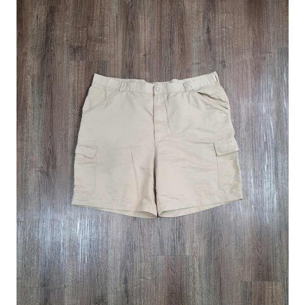 Cabelas Outfitter Series Cargo Shorts Mens 44 Beige Hiking Fishing Outdoor